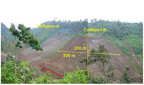 Photos 2.1: Near view of landslide hazard area